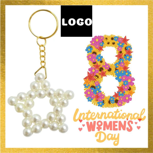 Women's Day Pearl Star Keychain